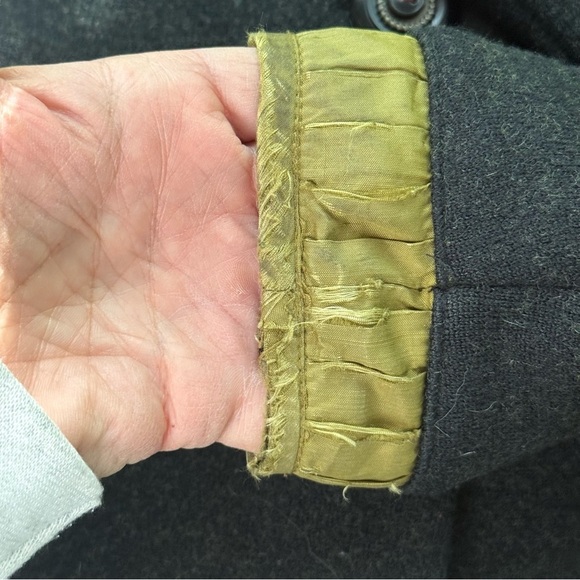 Icelandic Design Green Silk Appliqué Embroidered Lined Wool Jacket Women’s Sm - Picture 14 of 16